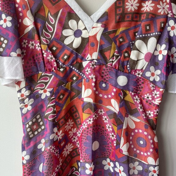 Vintage 70s COCO California Floral Maxi Dress Psychedelic Print - Picture 3 of 8